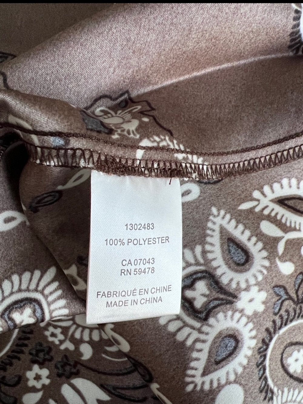 Camila Coelho Revolve Satin Paisley SpaghettiStraps Maxi dress brown white L - Picture 9 of 16